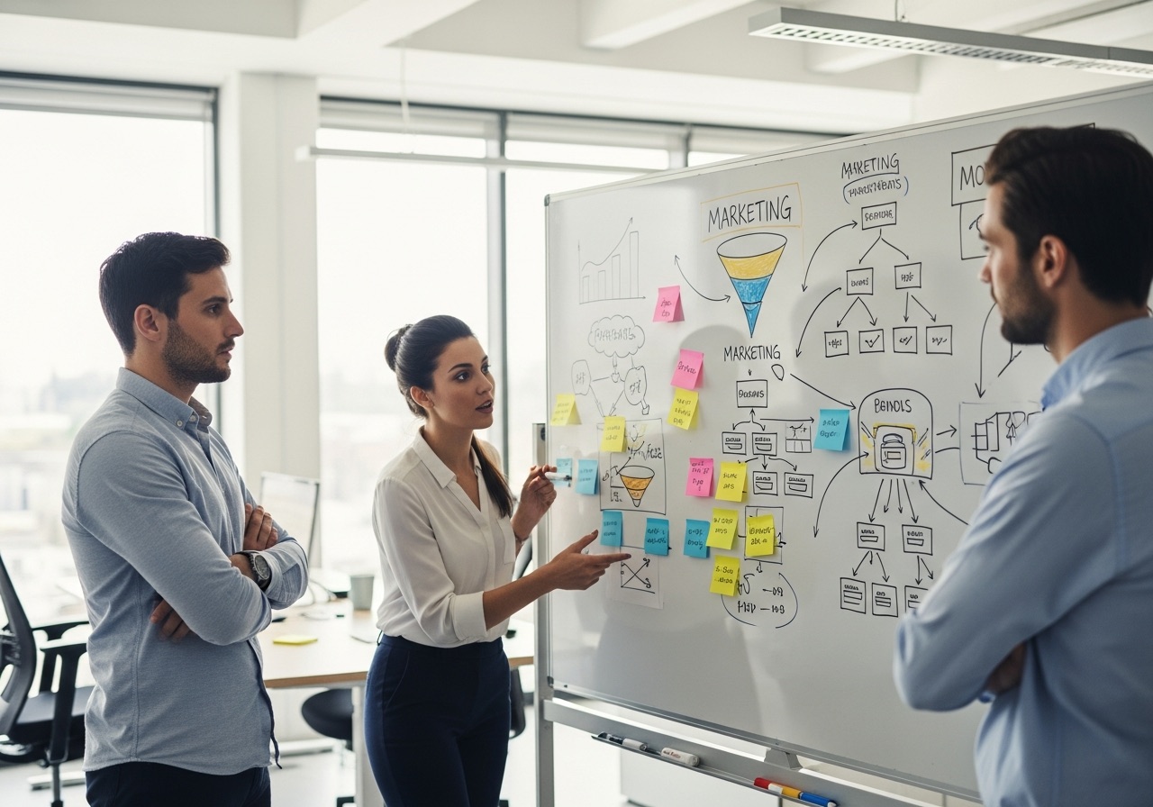 Team collaborating in a meeting